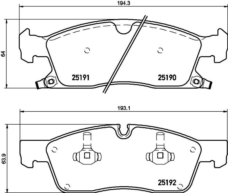 Piduriklotsi komplekt, ketaspidur, BREMBO P 37 015