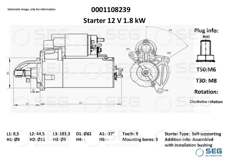 SEG Automotive 0001108239 Starter