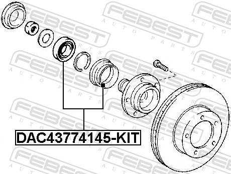 Підшипник колеса, Febest DAC43774145-KIT