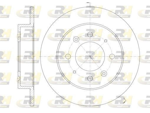 Гальмівний диск, задня вісь, повн., 258мм, кількість отворів 4, Roadhouse 6874.00