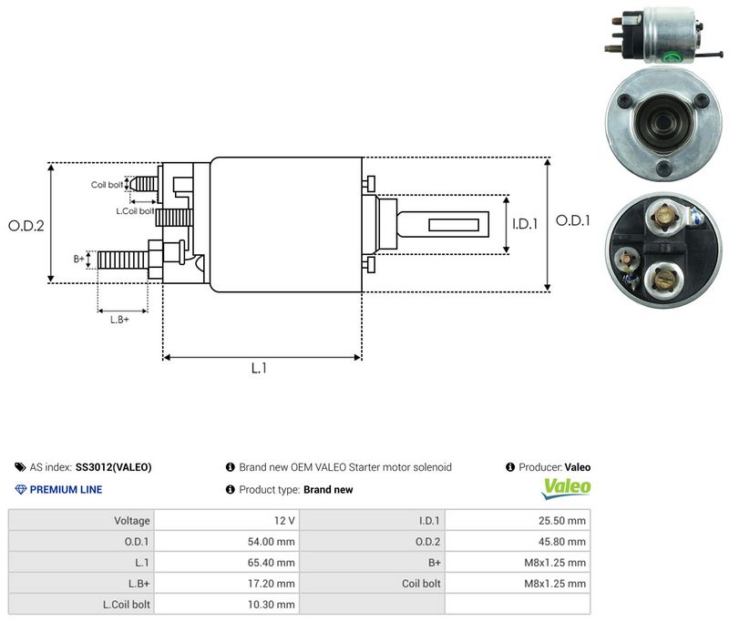 Magnetlülitus, starter, AS-PL SS3012(VALEO)