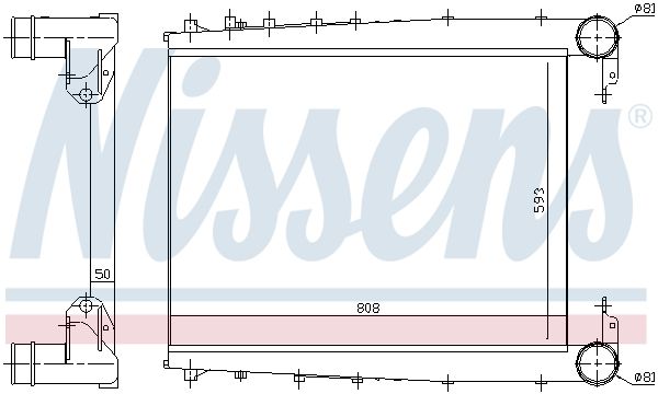 Охолоджувач наддувального повітря, Nissens 97070