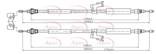 APEC Cable Pull, parking brake CAB1586