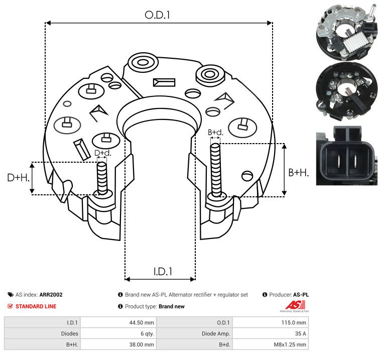 AS-PL ARR2002 Rectifier, alternator