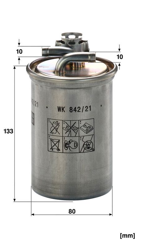 Kütusefilter, MANN-FILTER WK 842, 21 x
