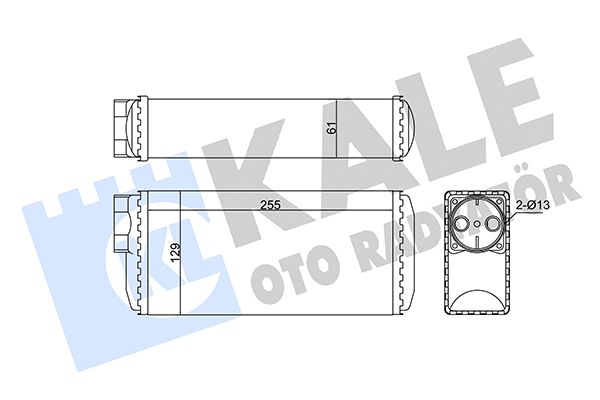 Теплообмінник, система опалення салону, Kale Oto Radyatör 354950