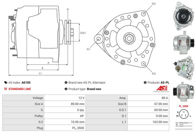 AS-PL A6100 Alternator