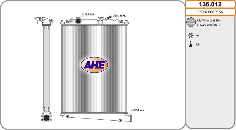 AHE 136.012 - Radiator, engine cooling