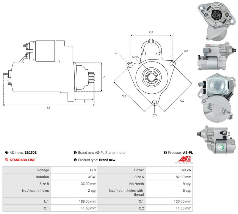 Starter, AS-PL S6250S