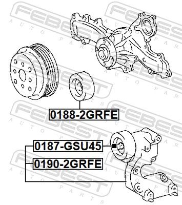 FEBEST 0190-2GRFE Belt Tensioner, V-ribbed belt