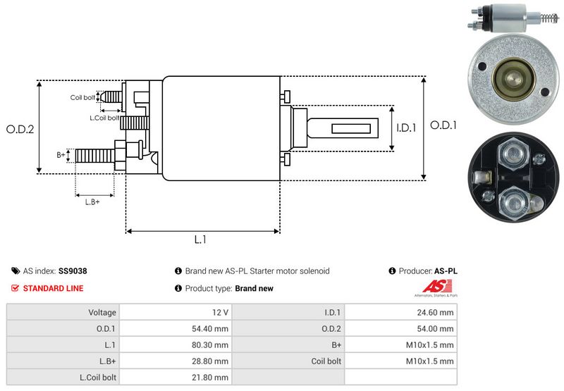 Magnetlülitus, starter, AS-PL SS9038