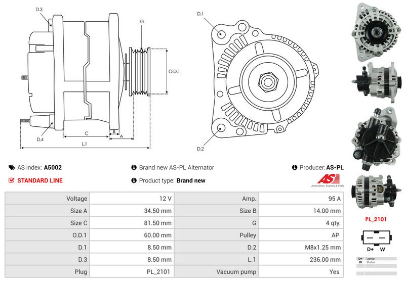 AS-PL A5002 Alternator