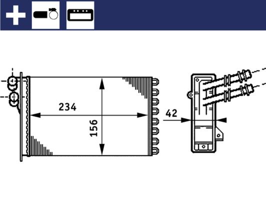 MAHLE Hőcserélő, belső tér fűtés AH 72 000S