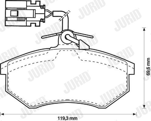 Комплект гальмівних накладок, дискове гальмо, Jurid 571856J