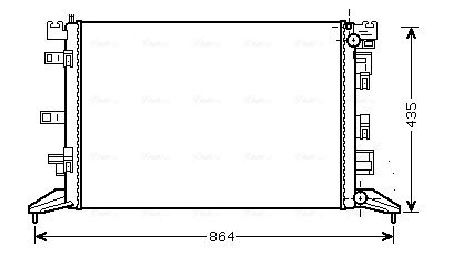 Радіатор, система охолодження двигуна, Ava RT2425