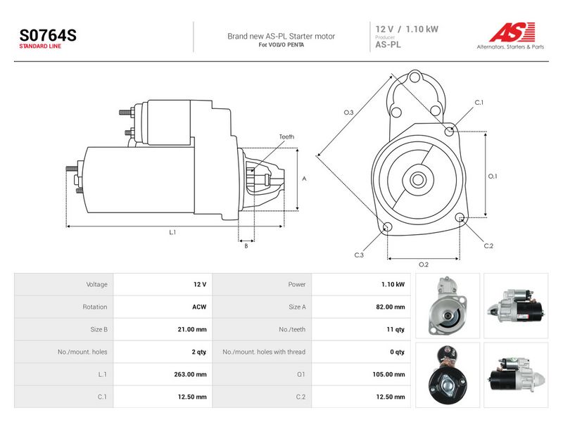 Starter, AS-PL S0764S