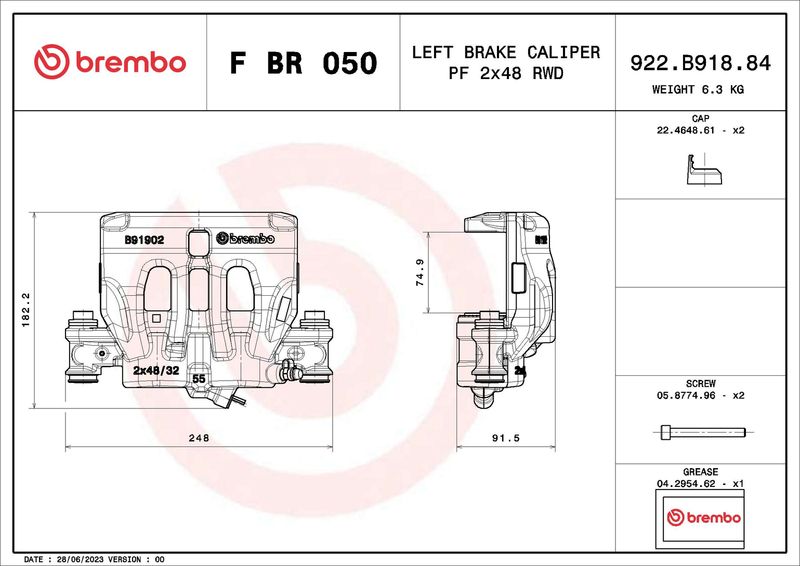 Гальмівний супорт, Brembo FBR050