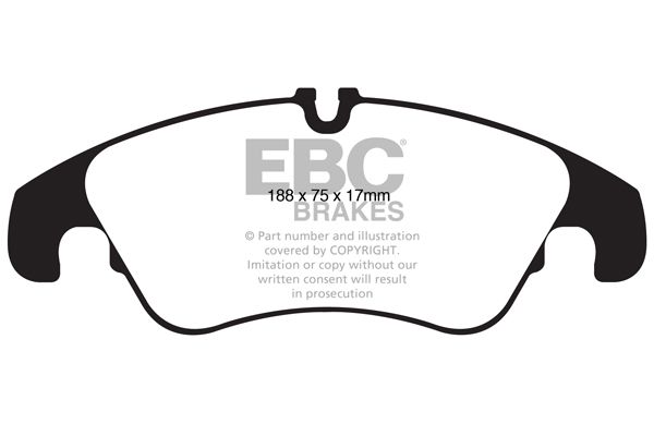 Комплект гальмівних накладок, дискове гальмо, Ebc Brakes DP42022R