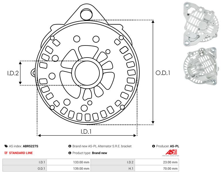 Kaitsekate, generaator, AS-PL ABR5227S