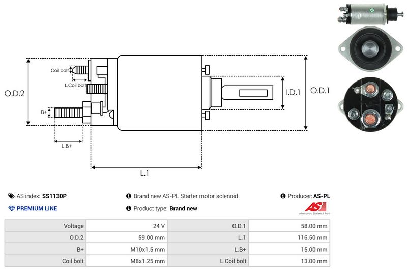 Magnetlülitus, starter, AS-PL SS1130P