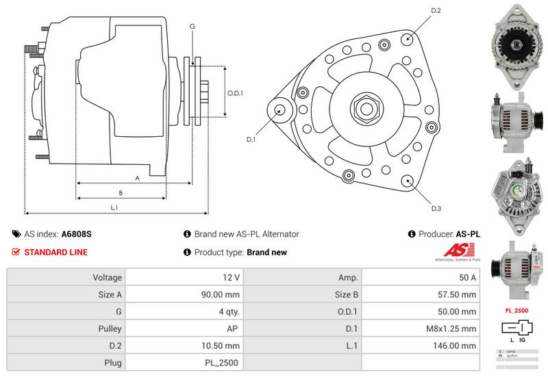 AS-PL A6808S Alternator