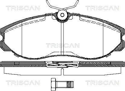 Комплект гальмівних накладок, дискове гальмо, Triscan 811014174