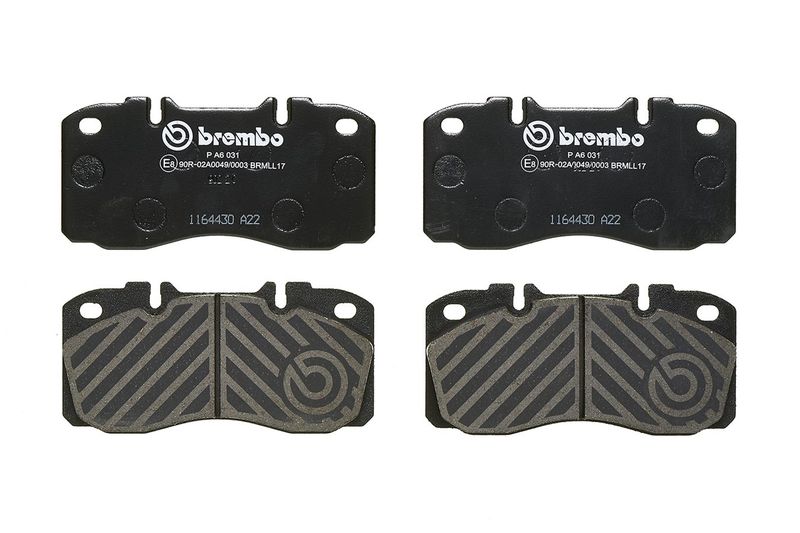 Комплект гальмівних накладок, дискове гальмо, Brembo PA6031