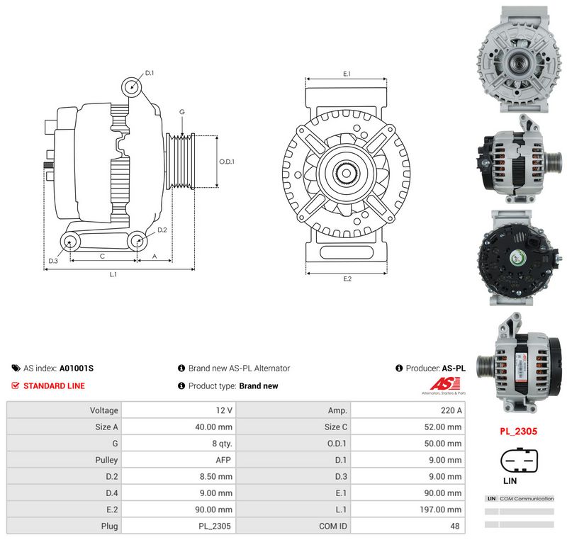Generaator, AS-PL A01001S