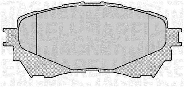 Комплект гальмівних накладок, дискове гальмо, Magneti Marelli 363916060677