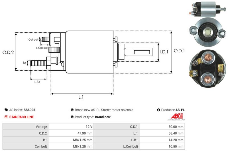 Magnetlülitus, starter, AS-PL SS6005