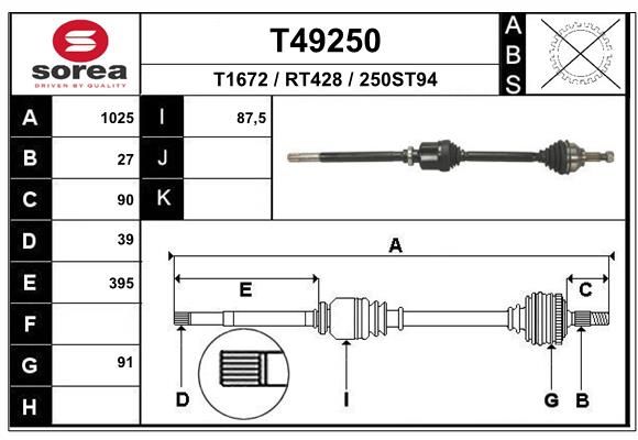 EAI hajtótengely T49250