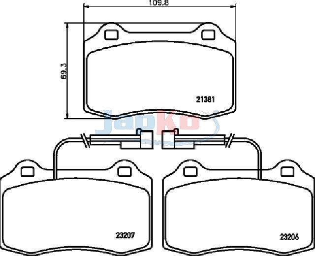 JAPKO 500201 Brake Pad Set, Disc Brake