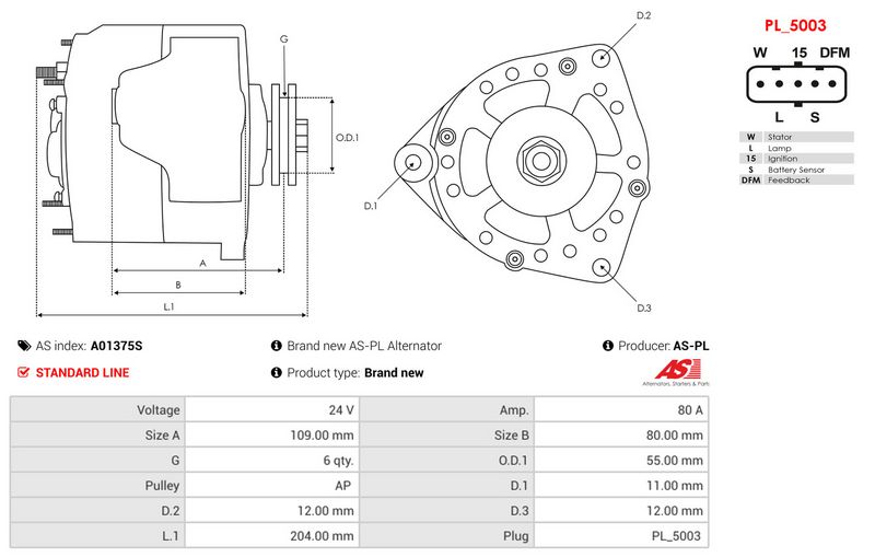 Brand new AS-PL Alternator