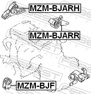 Опора, двигун, Febest MZM-BJARR