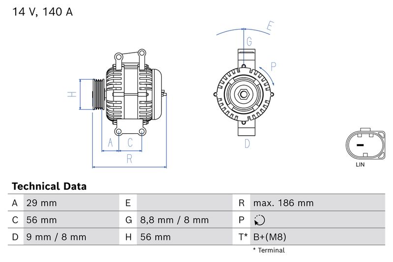 Bosch Alternator 0 986 086 080