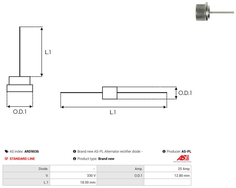 AS-PL ARD9036 Rectifier, alternator