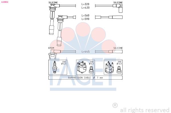 FACET Bougiekabelset 4.8802