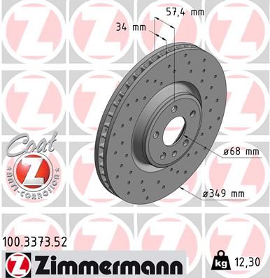 Гальмівний диск, Zimmermann 100.3373.52