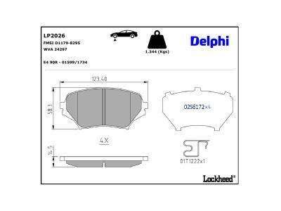 DELPHI LP2026 - Brake Pad Set, disc brake