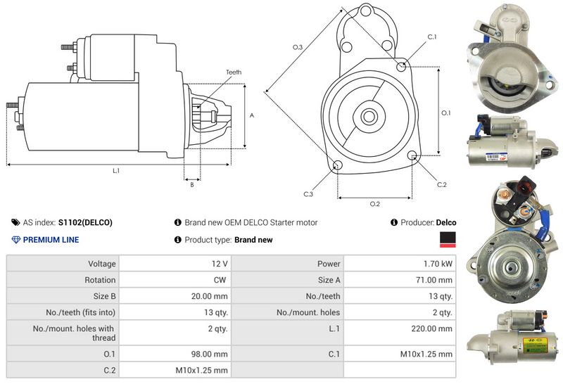 AS-PL S1102(DELCO) Starteris