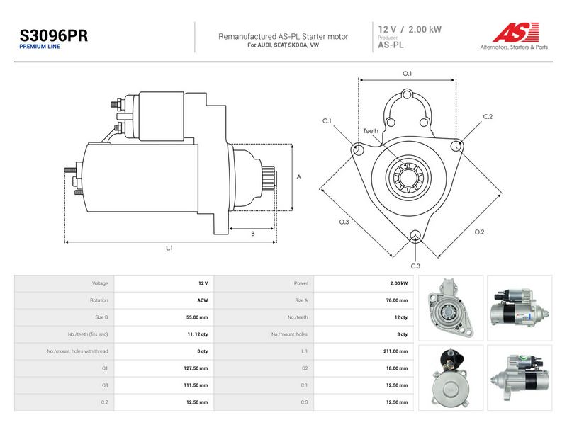 Starter, AS-PL S3096PR