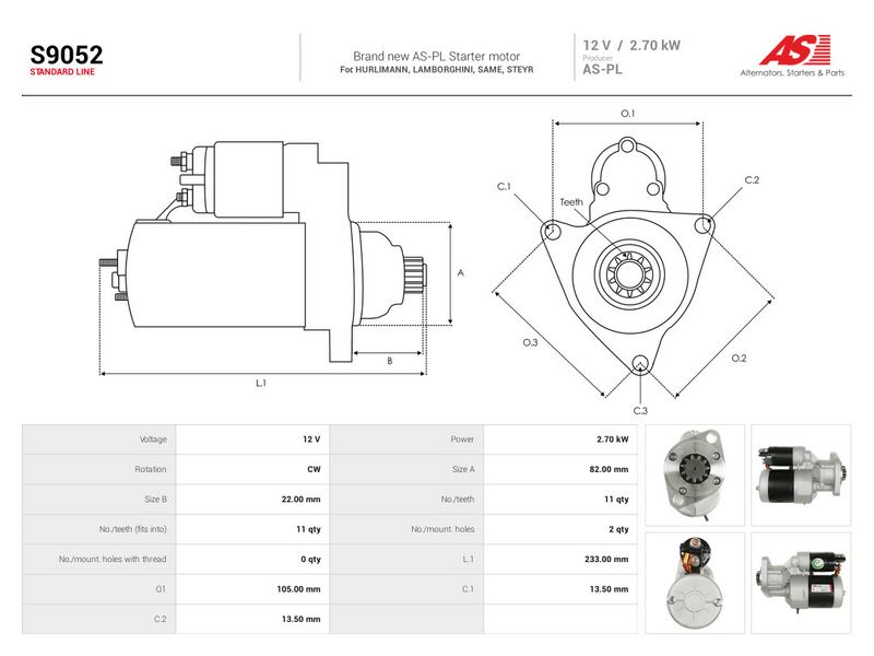 Starter, AS-PL S9052