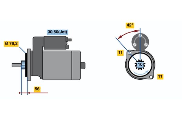 BOSCH önindító 0 986 016 310