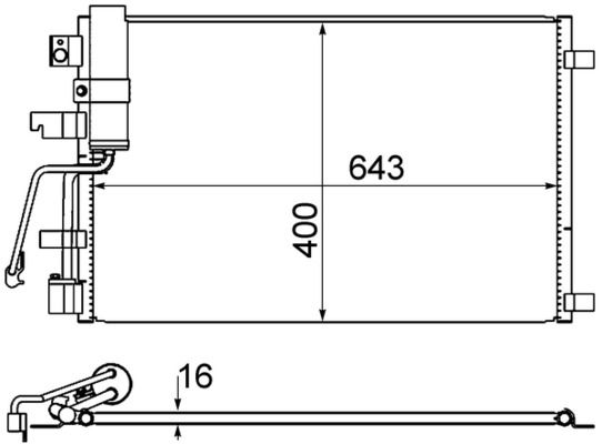 MAHLE kondenzátor, klíma AC 607 001S