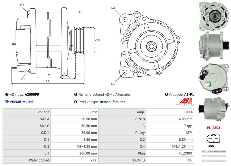 AS-PL A2095PR Alternator