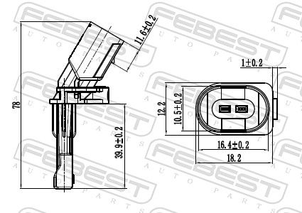 FEBEST 23606-011 Sensor, wheel speed