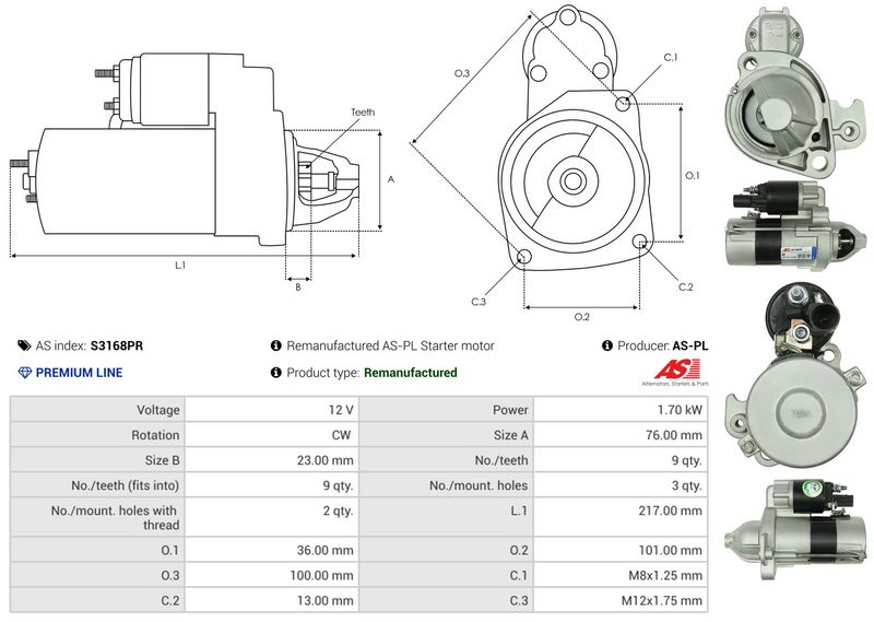 AS-PL S3168PR Starter