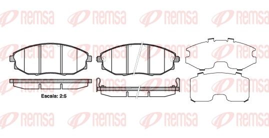 Комплект гальмівних накладок, дискове гальмо, Remsa 1223.02