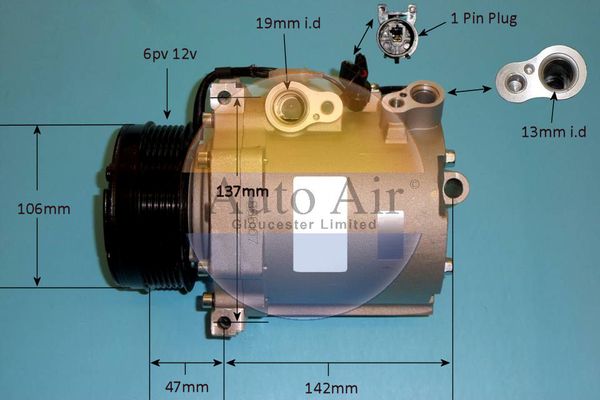 Auto Air Gloucester 14-1766P Compressor, air conditioning