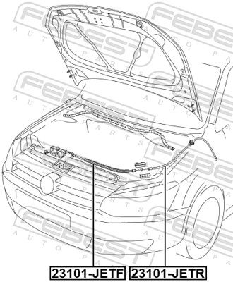 Тяга кришки капота, Febest 23101-JETR